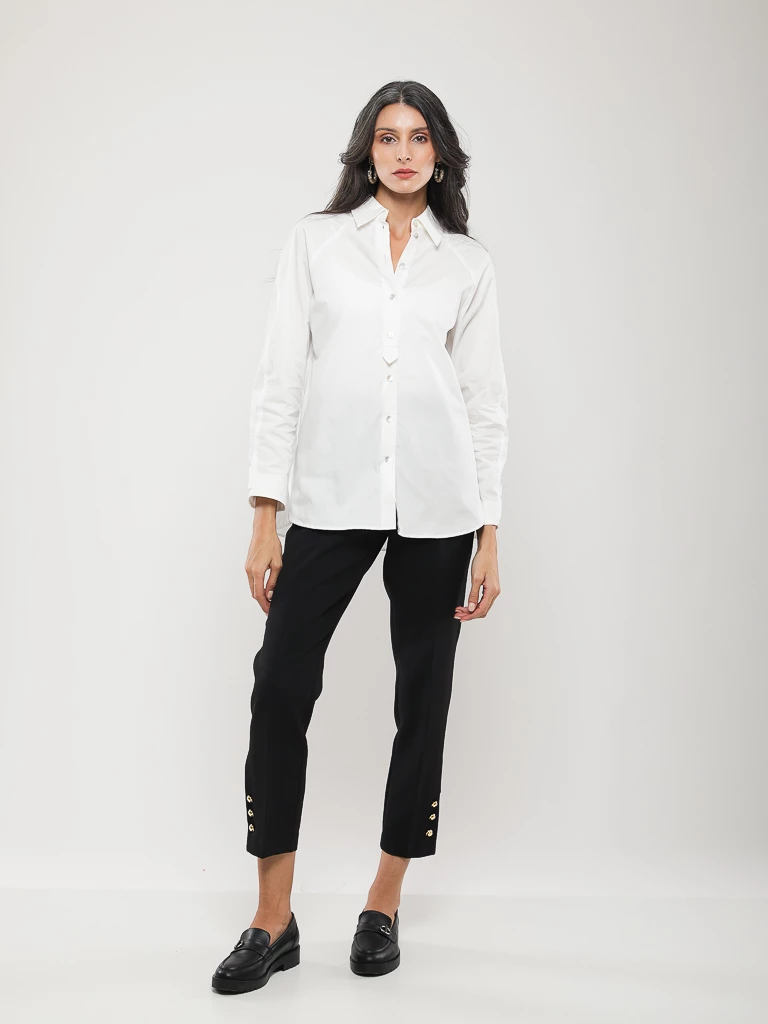 CHEMISE BLANCHE DROITE EN COTON
