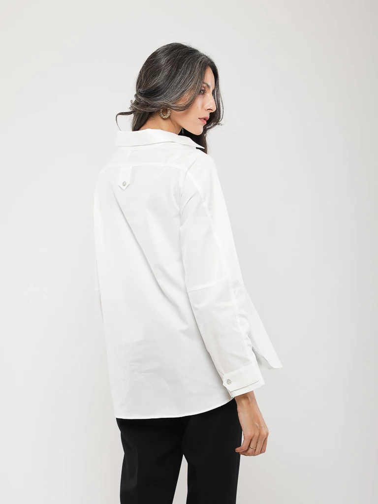 CHEMISE BLANCHE DROITE EN COTON