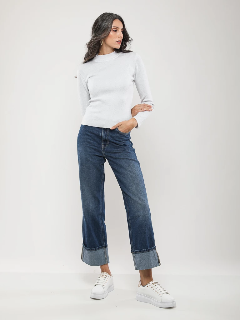 PULL EN MAILLE À COL MONTANT