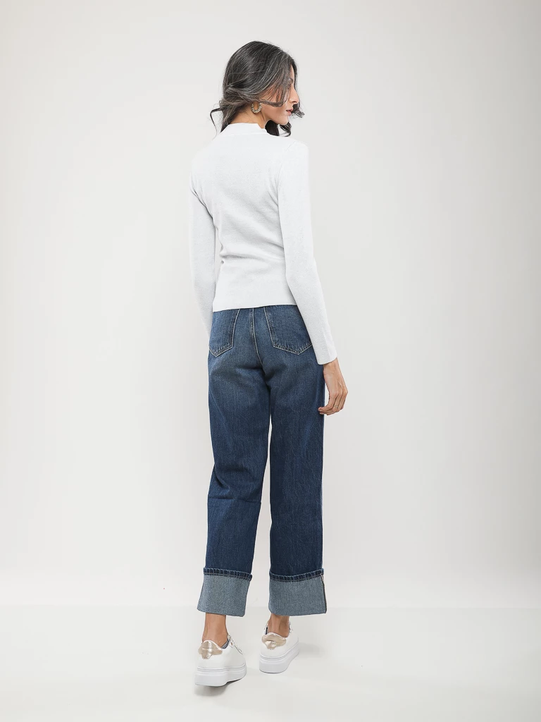 PULL EN MAILLE À COL MONTANT