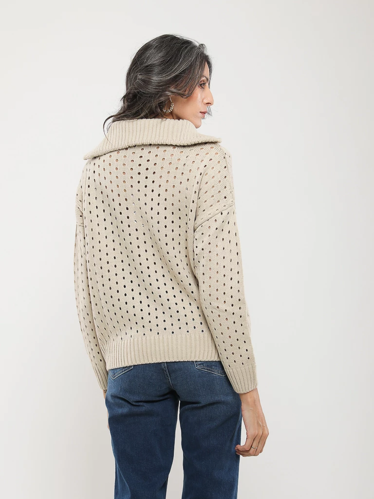 PULL COURT EN MAILLE MANCHES LONGUES