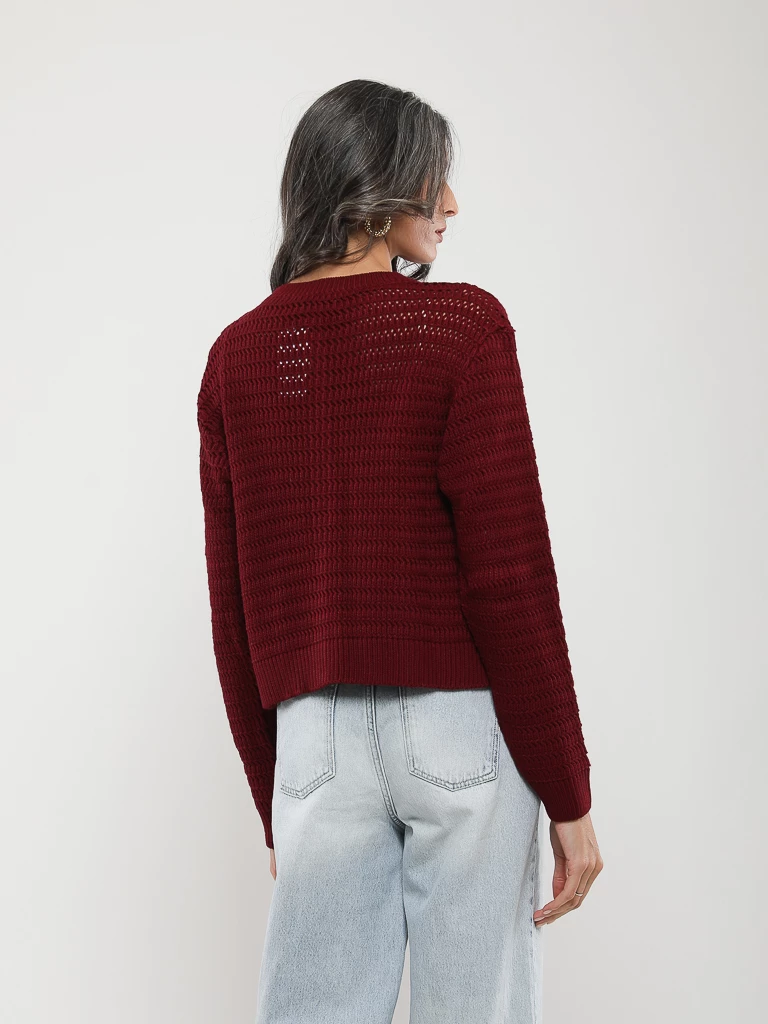 GILET EN MAILLE MANCHES LONGUES