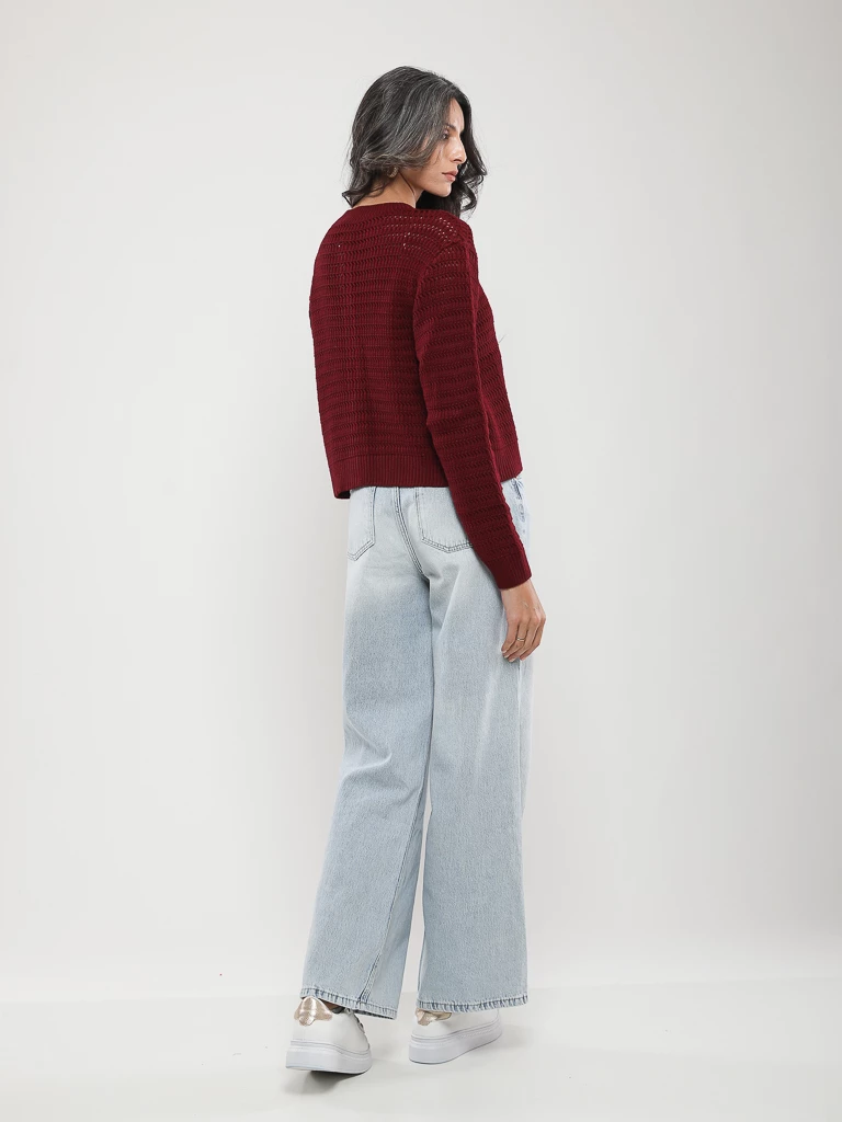 GILET EN MAILLE MANCHES LONGUES