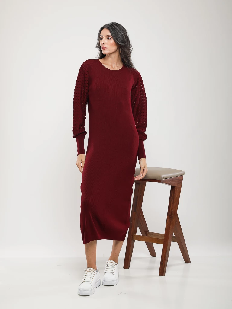 ROBE EN MAILLE MANCHES LONGUES