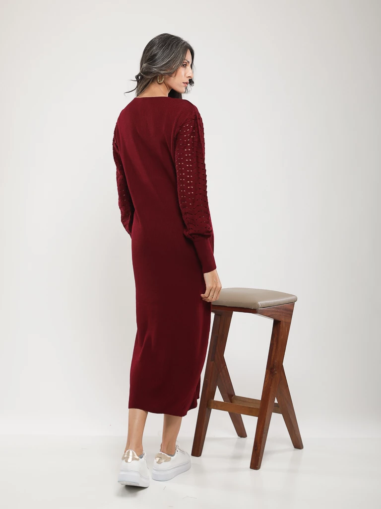 ROBE EN MAILLE MANCHES LONGUES