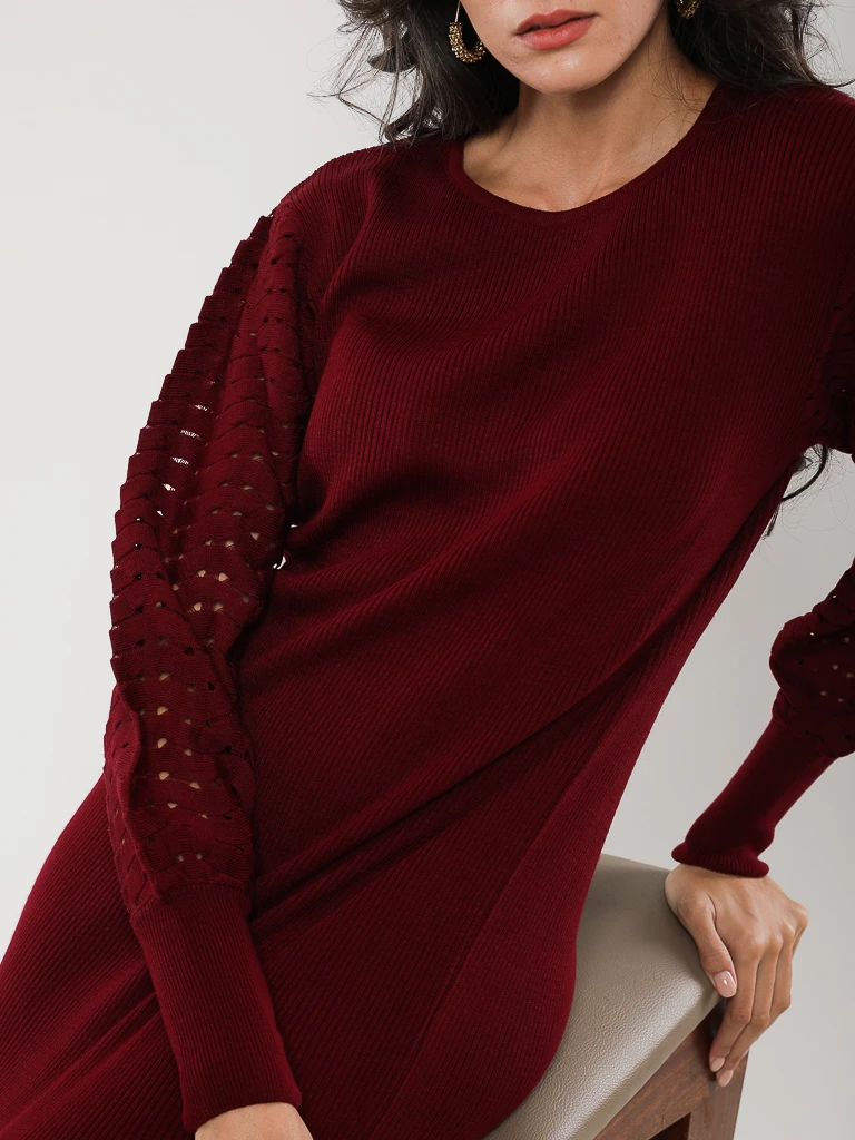 ROBE EN MAILLE MANCHES LONGUES