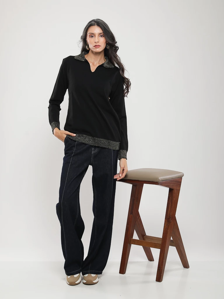 PULL EN MAILLE MANCHES LONGUES