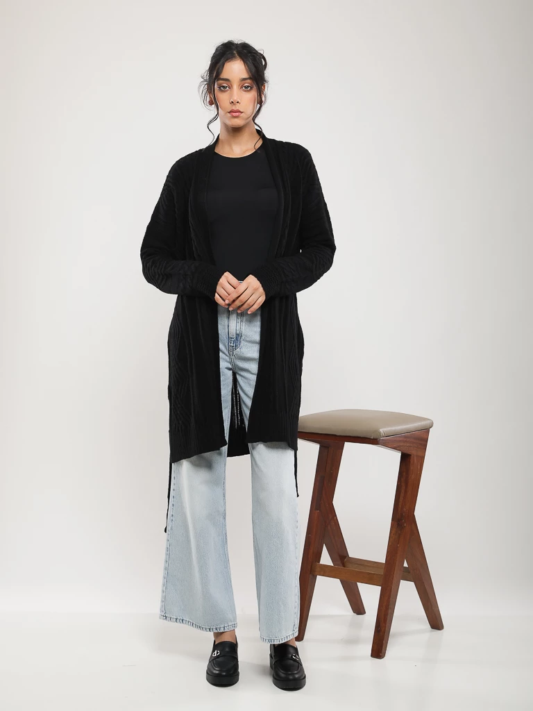 GILET AVEC CEINTURE À NOUER