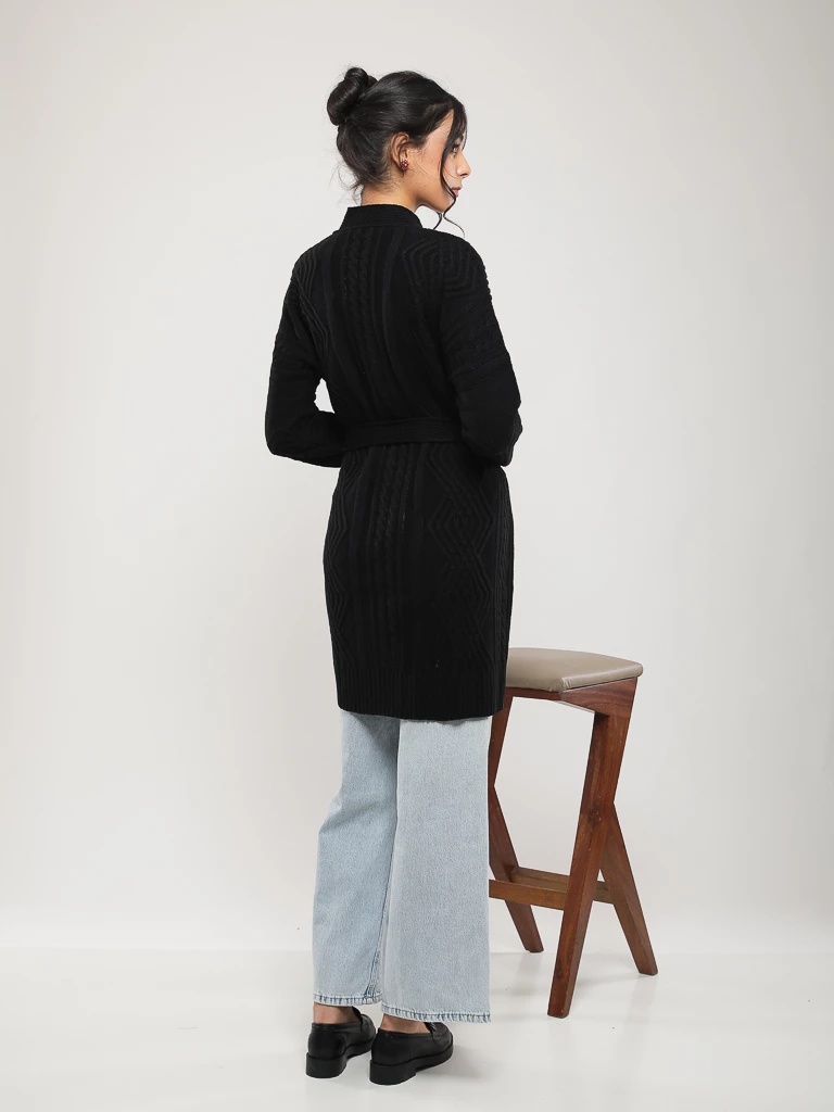 GILET AVEC CEINTURE À NOUER