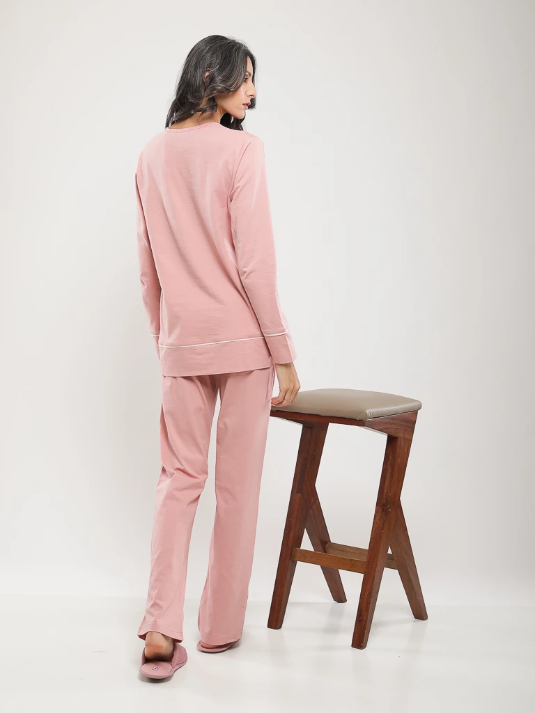 PYJAMA COTON À LISERÉS CONTRASTANTS