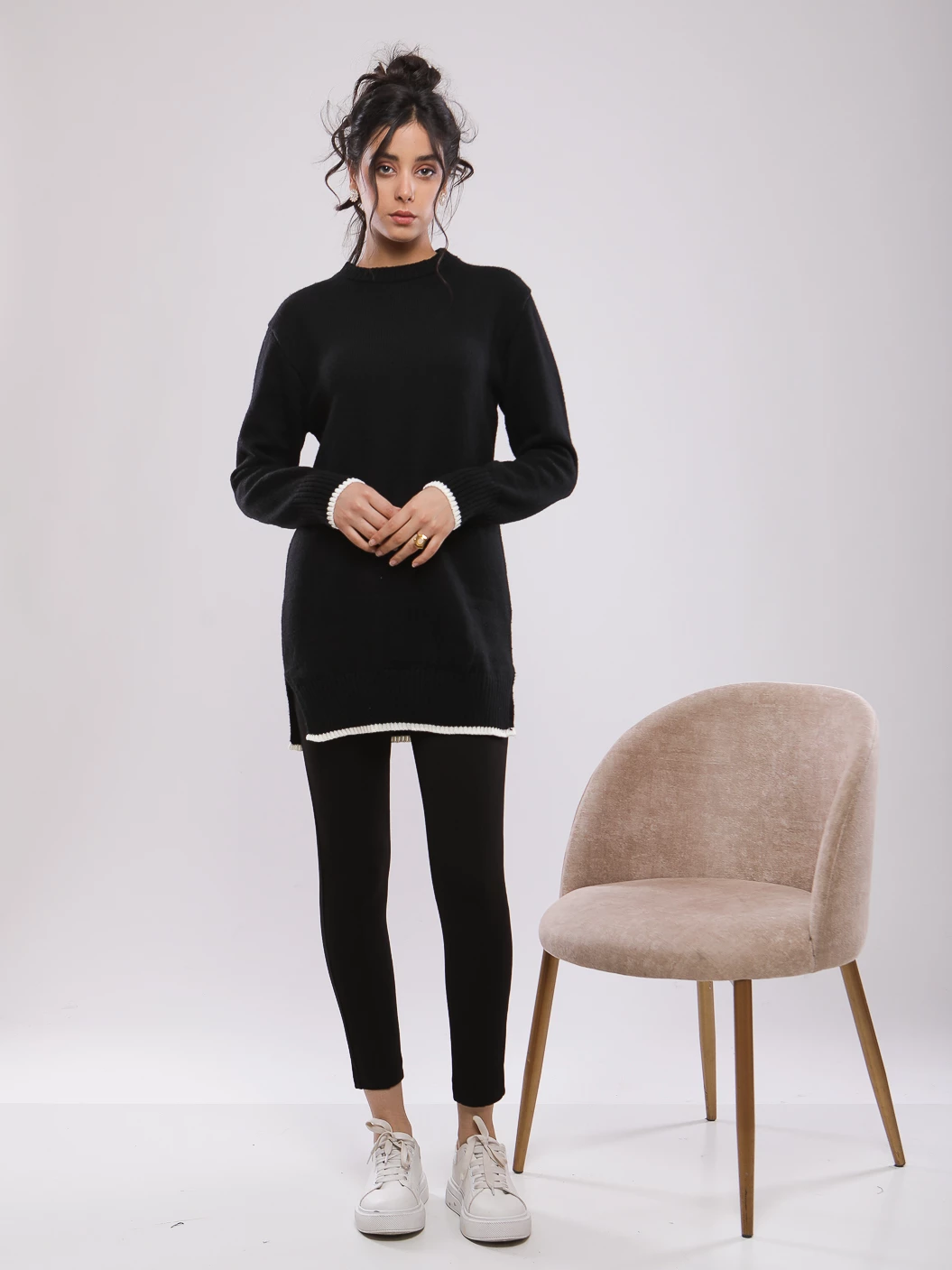 PULL RAYÉ EN MAILLE MANCHES LONGUES