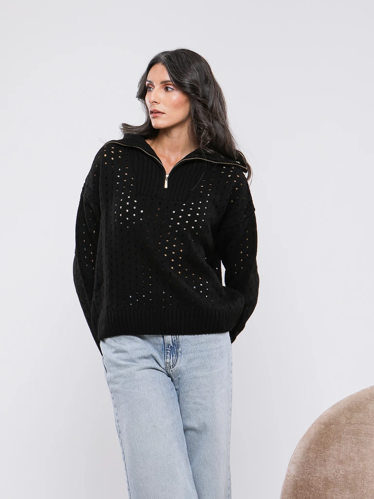 PULL COURT EN MAILLE MANCHES LONGUES