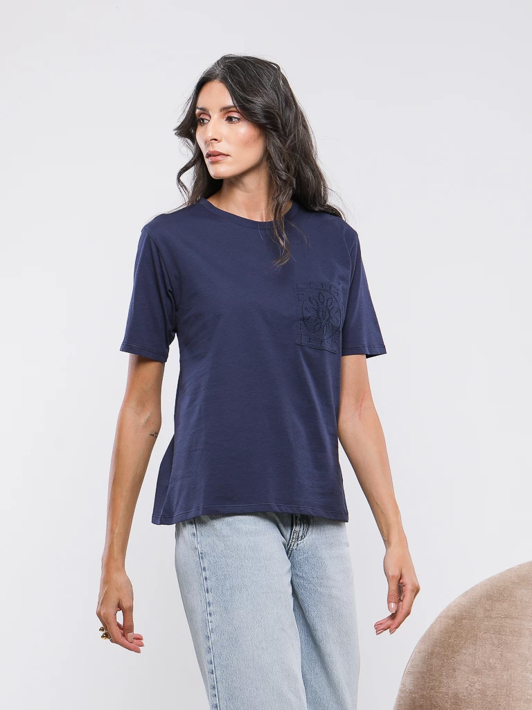 T-SHIRT A POCHE BRODEE DM
