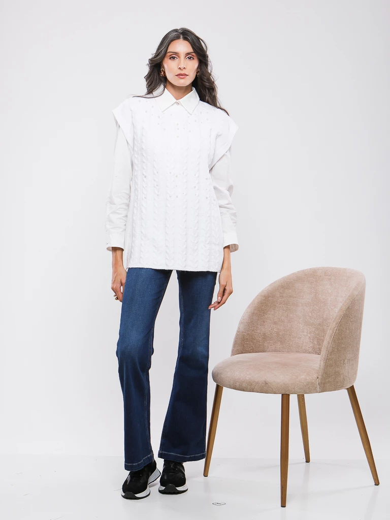 PANTALON JEANS PATTE D'ELEPHANT