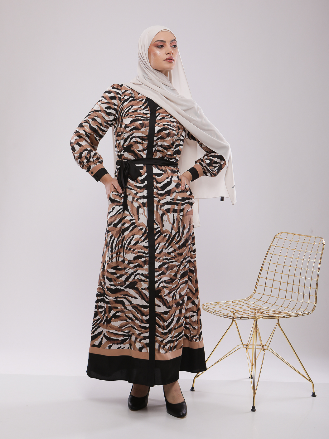 ROBE LONGUE COL CHEMISE