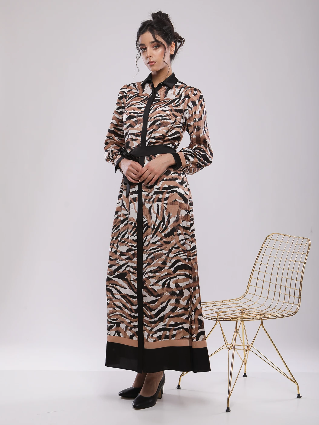 ROBE LONGUE COL CHEMISE