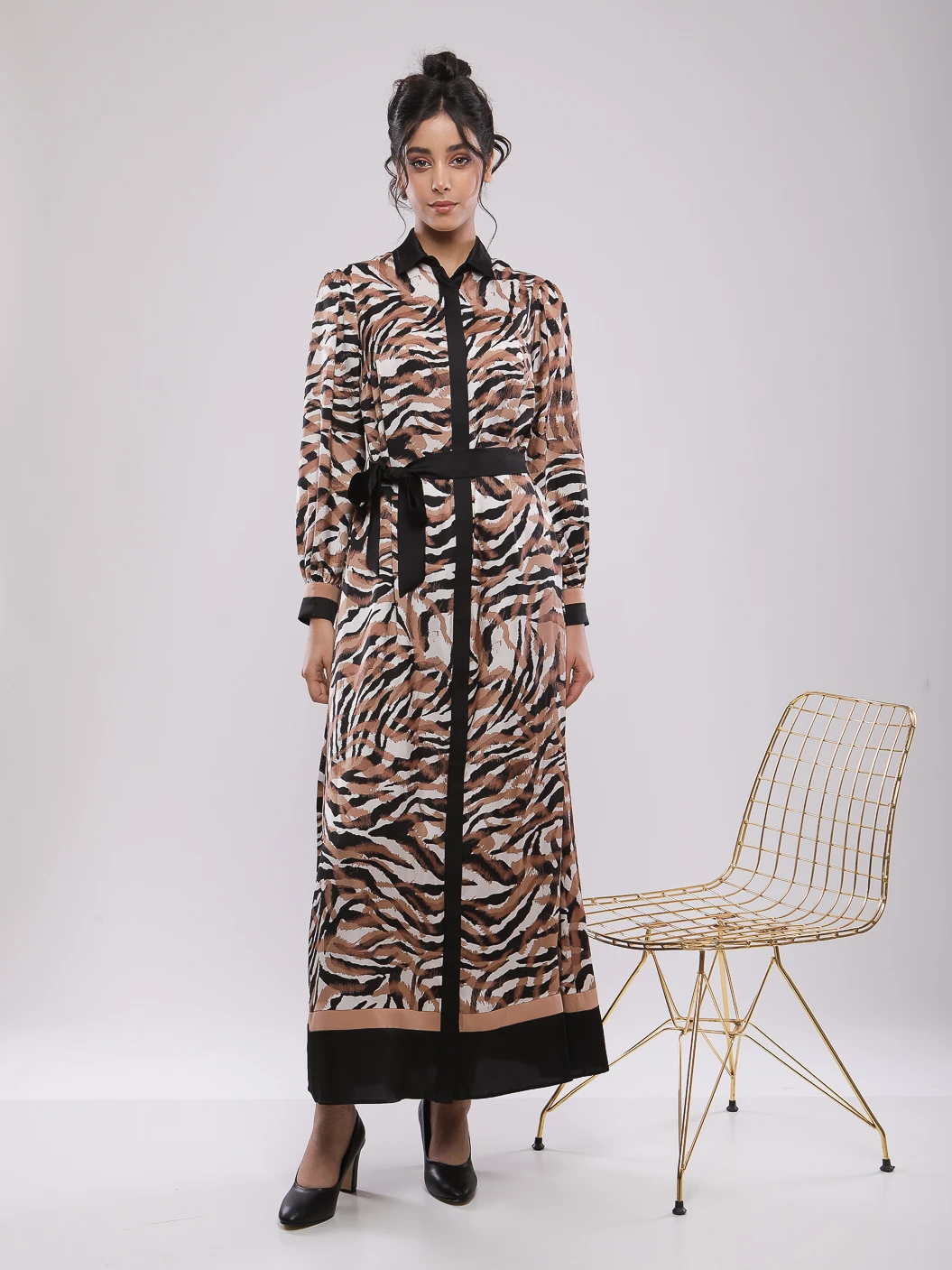 ROBE LONGUE COL CHEMISE