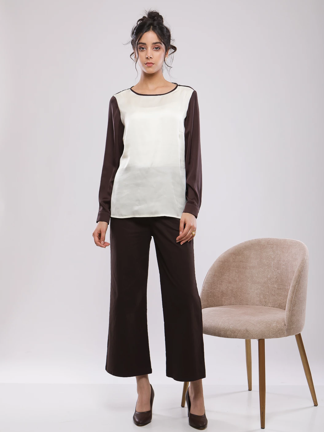 BLOUSE FLUIDE A MANCHES LONGUES