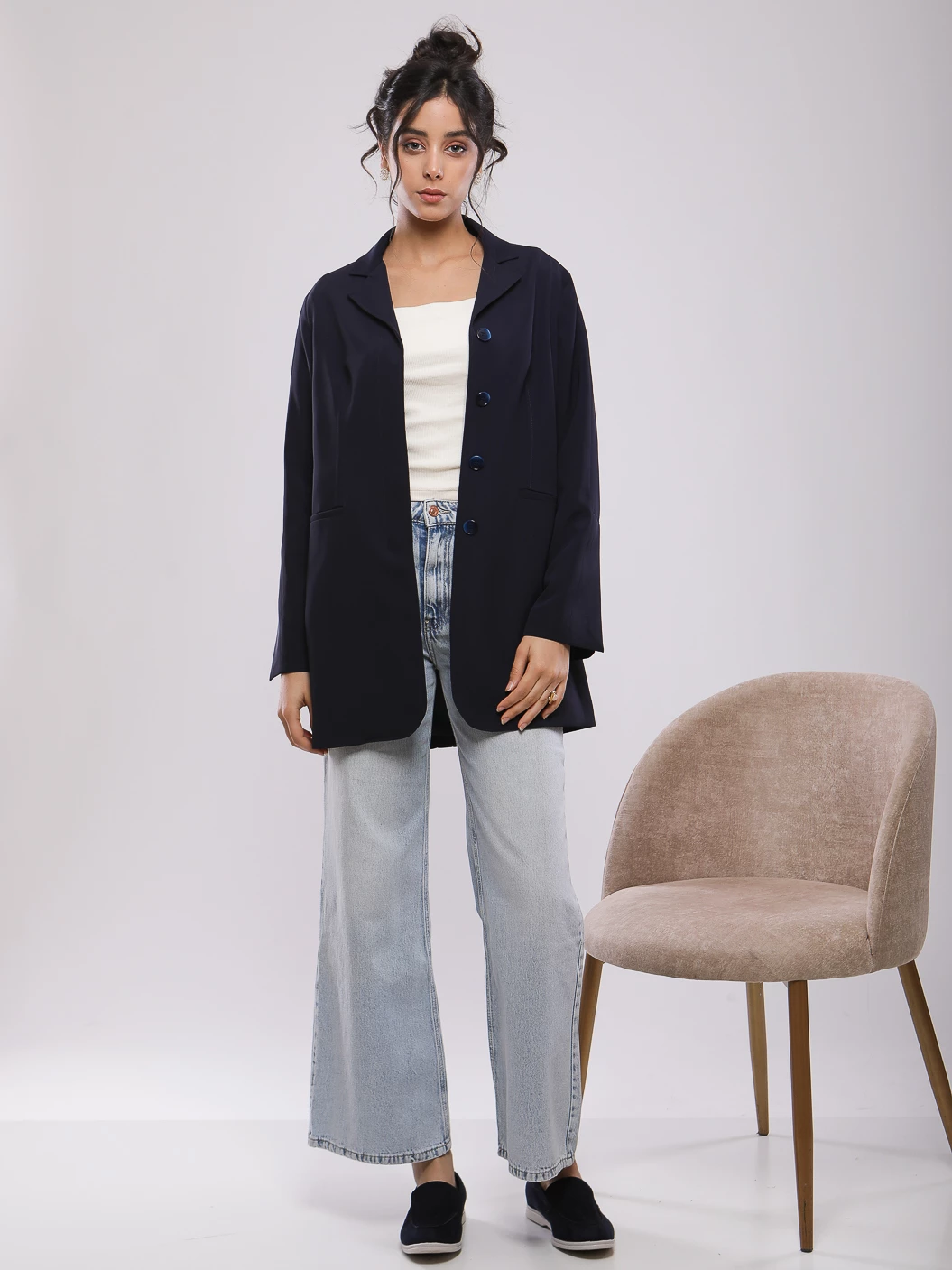 VESTE DROITE A REVERS