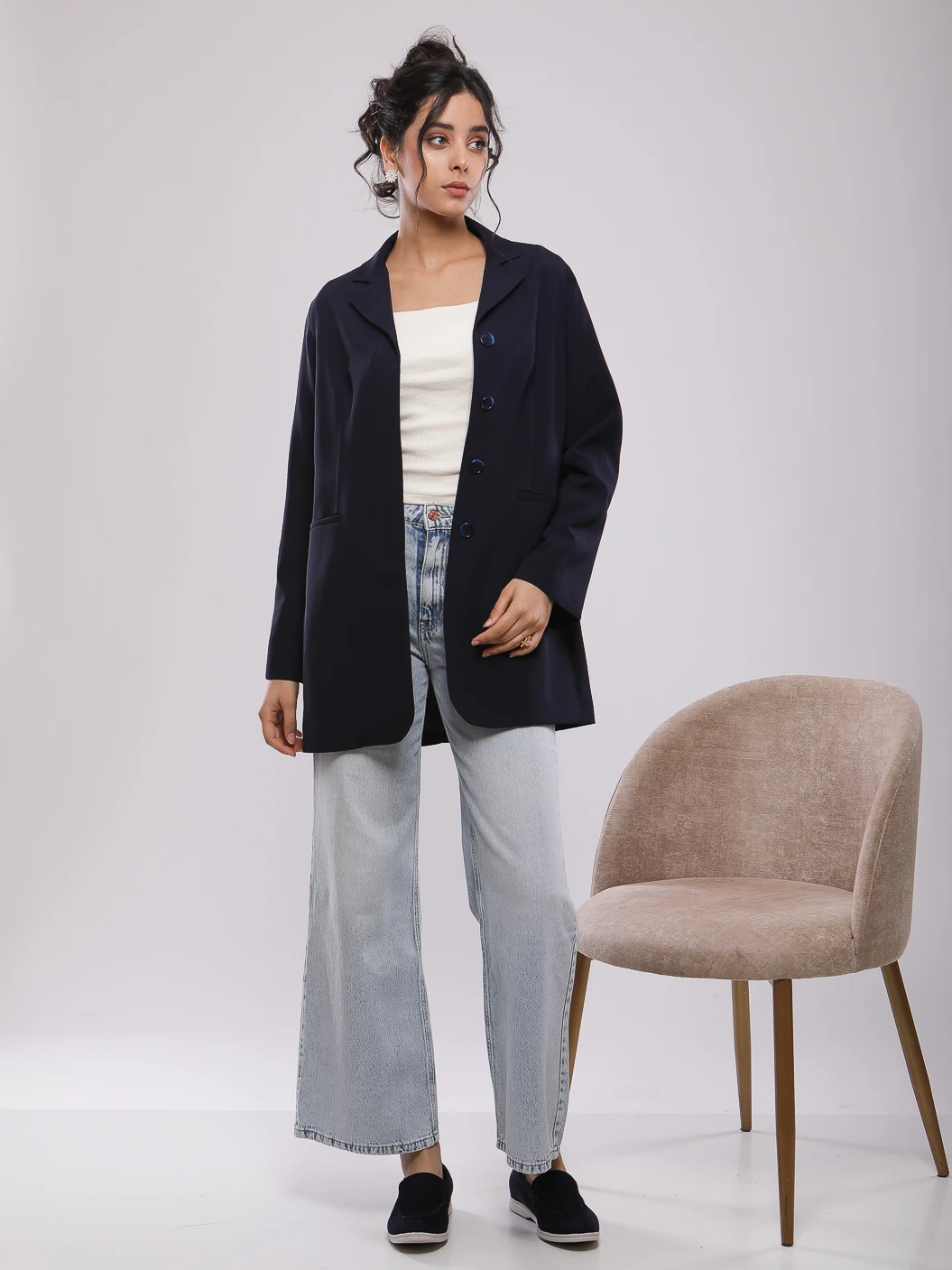 VESTE DROITE A REVERS