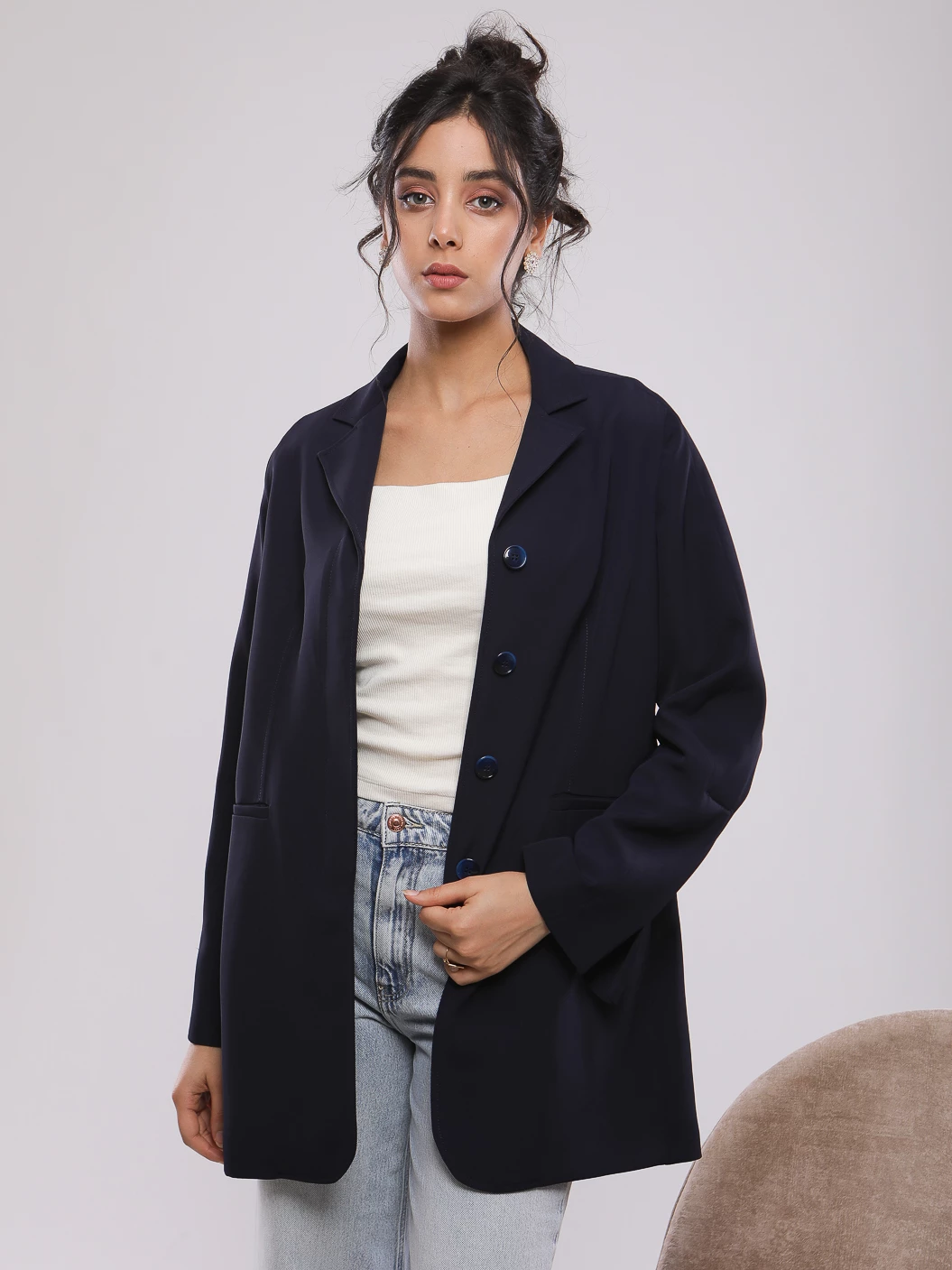 VESTE DROITE A REVERS