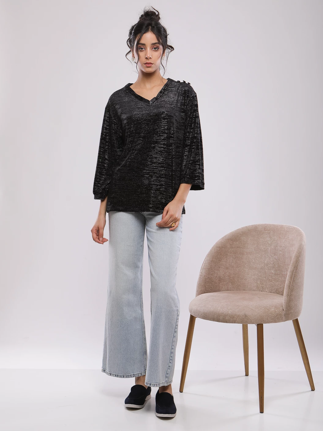 PULL MANCHES LANGUES AVEC LUREX