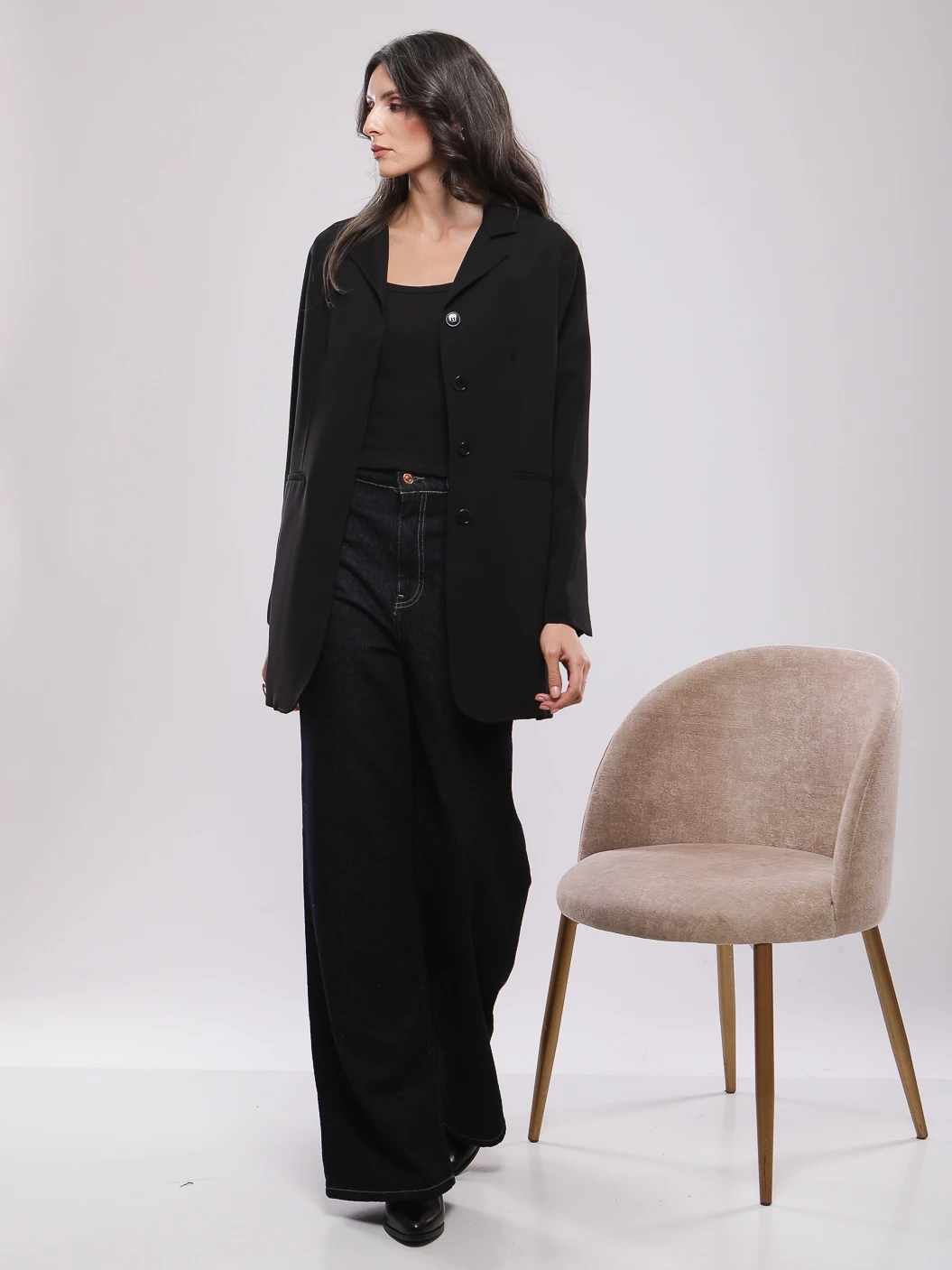 VESTE DROITE A REVERS