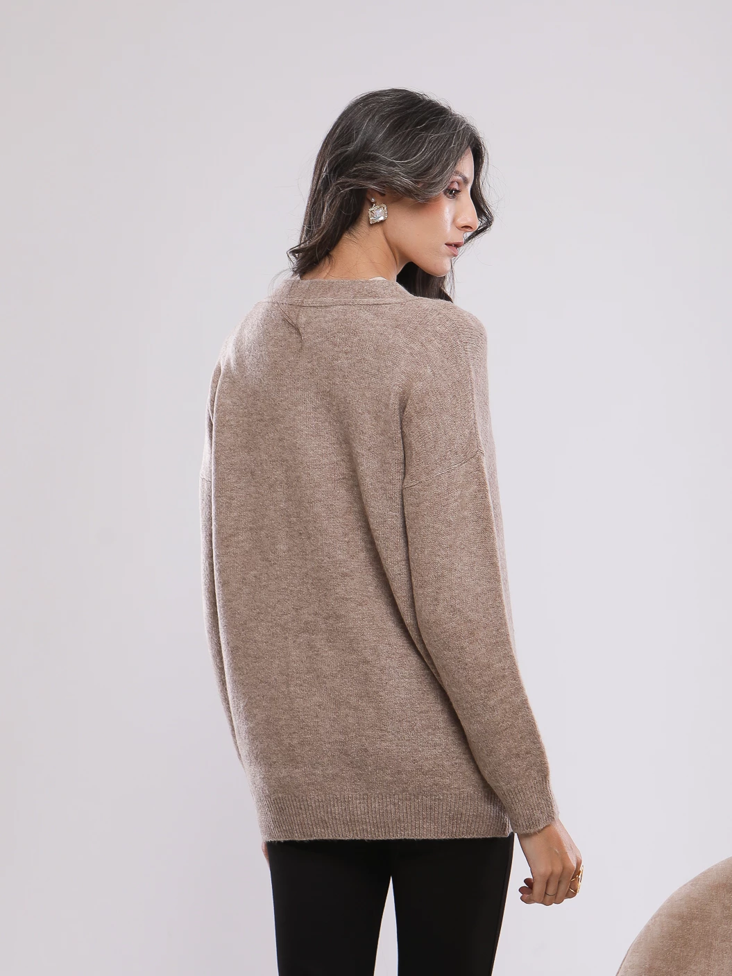 GILET CARDIGAN À RAYURES EN MAILLE