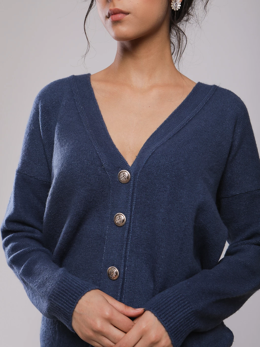 GILET CARDIGAN À RAYURES EN MAILLE