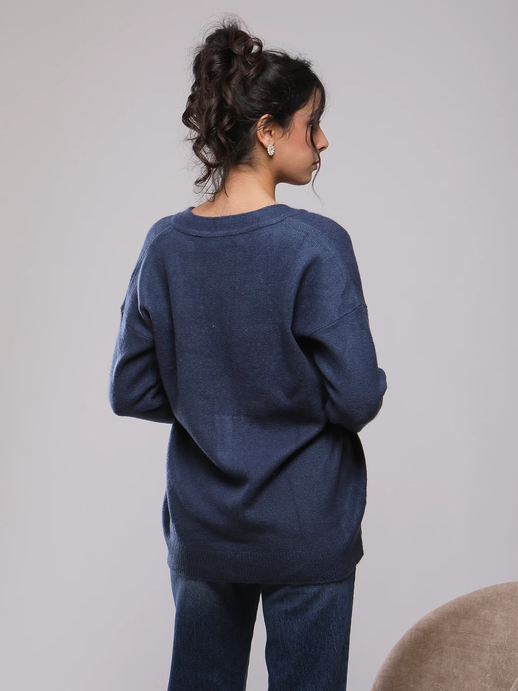 GILET CARDIGAN À RAYURES EN MAILLE