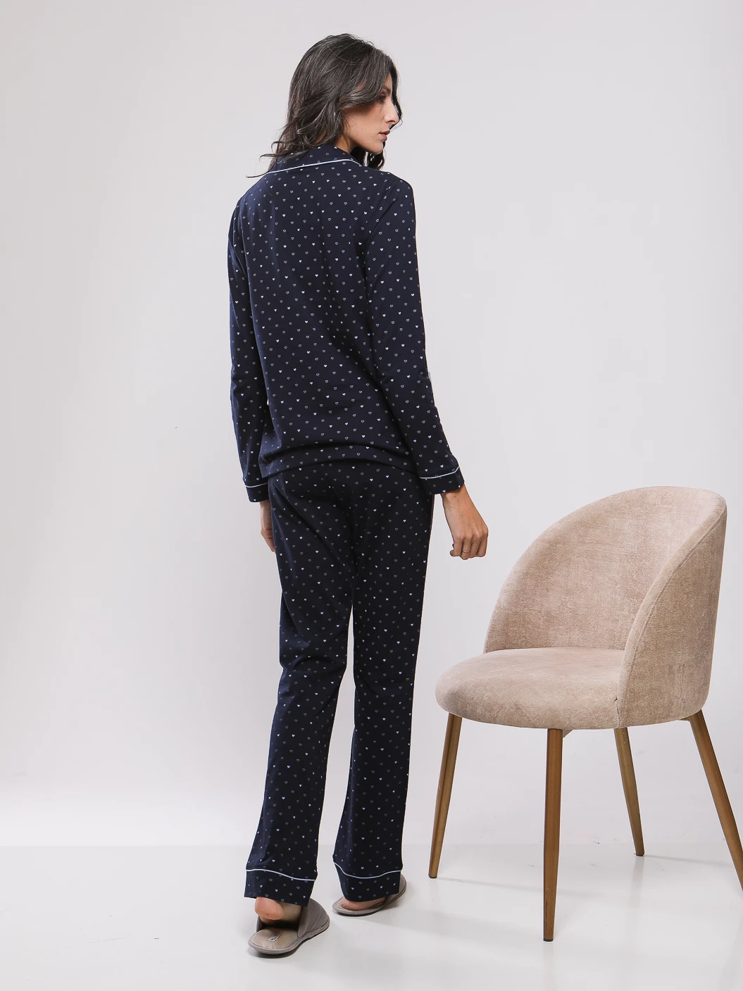 PYJAMA OUVERT POCHES CŒURS