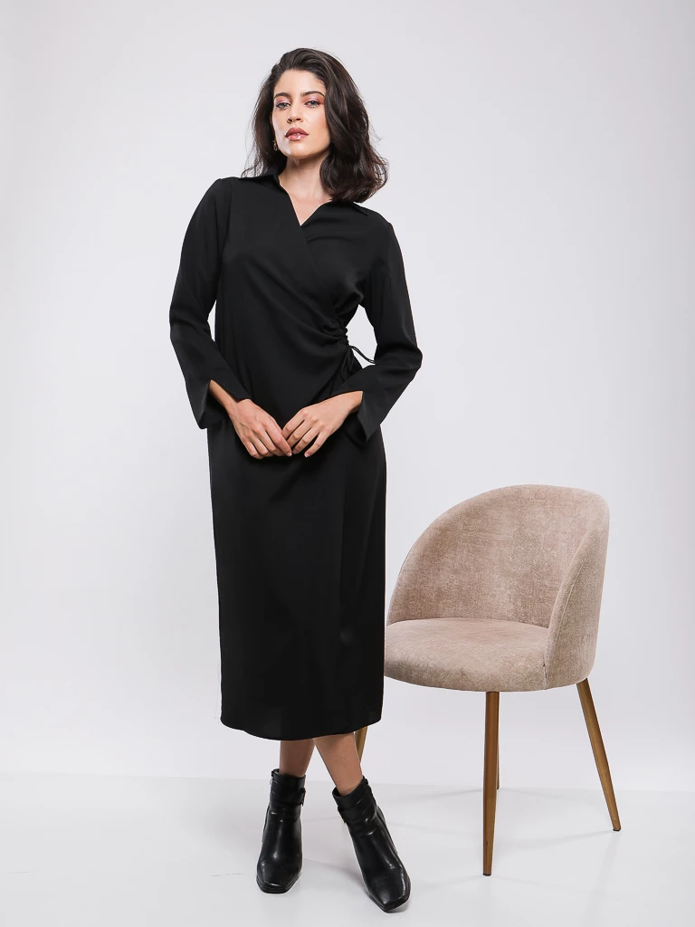 ROBE PROTEFEUILLE COUPE LONGUES A COL CHEMISE