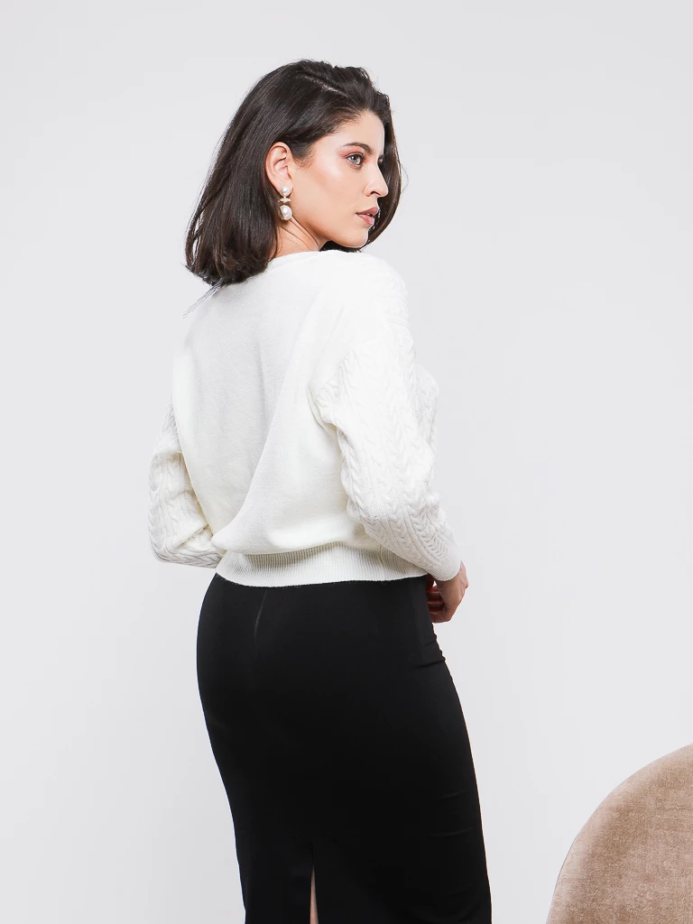 GILET CARDIGAN COURT EN MAILLE