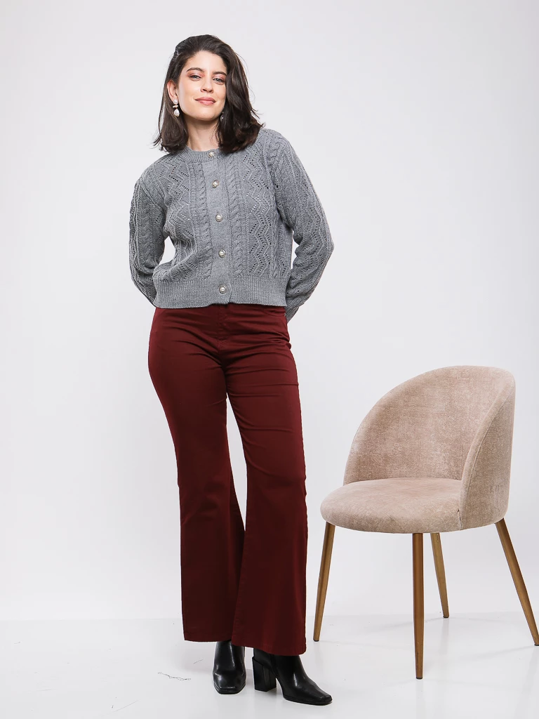 GILET EN MAILLE MANCHES LONGUES