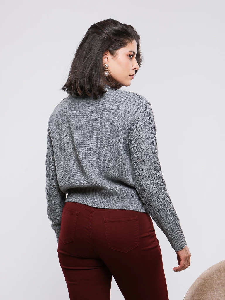 GILET EN MAILLE MANCHES LONGUES