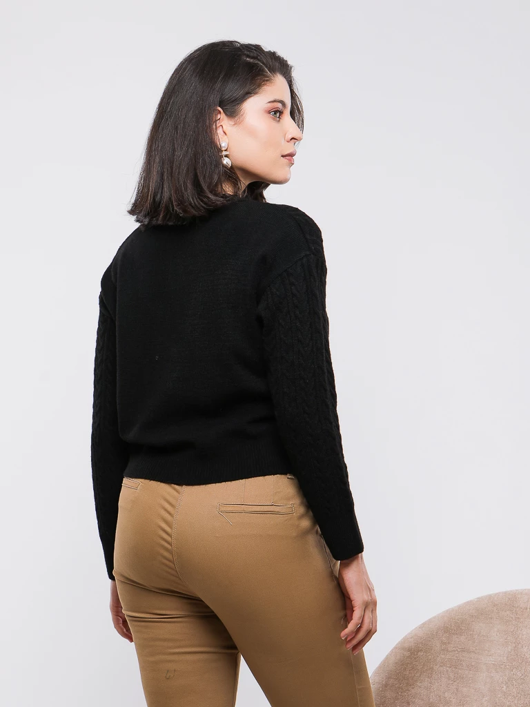 GILET CARDIGAN COURT EN MAILLE