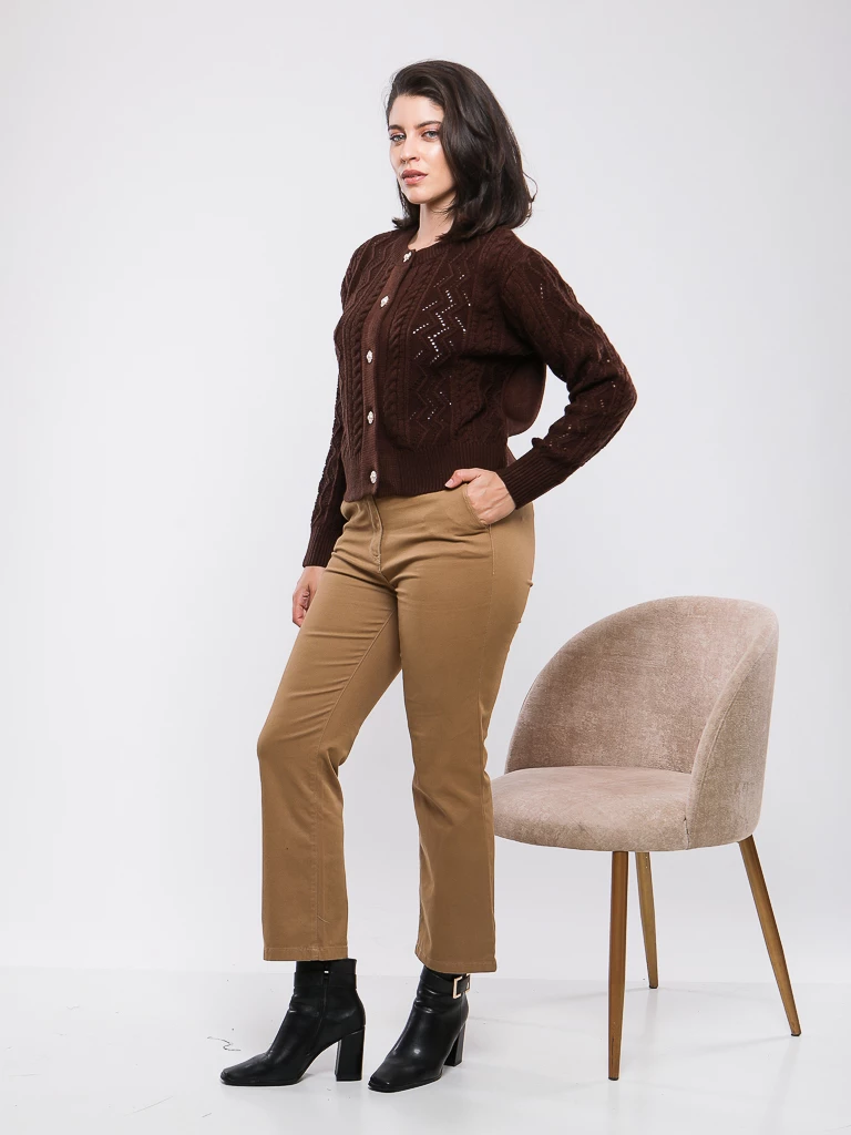 GILET EN MAILLE MANCHES LONGUES