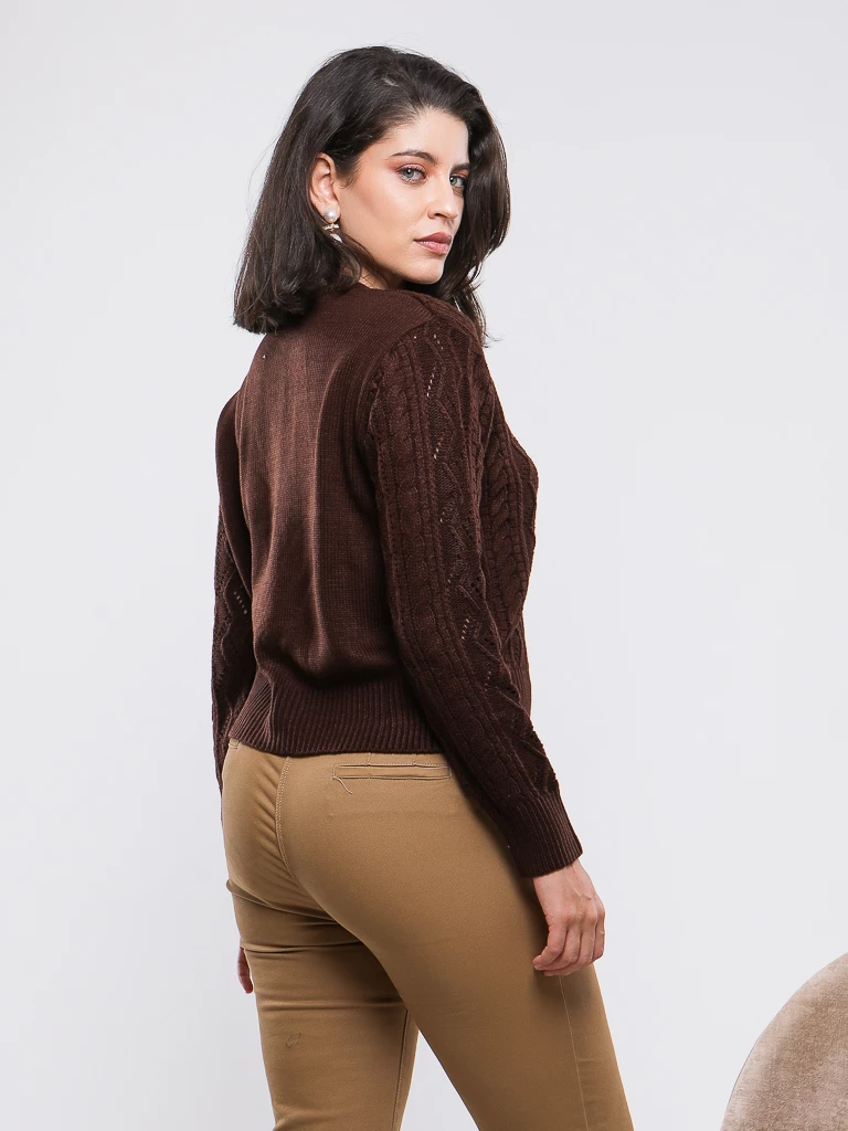 GILET EN MAILLE MANCHES LONGUES