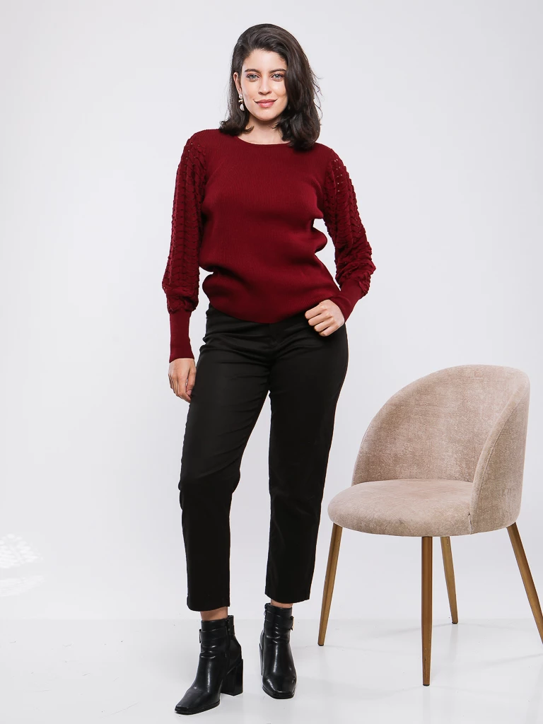 PULL EN MAILLE MANCHES LONGUES