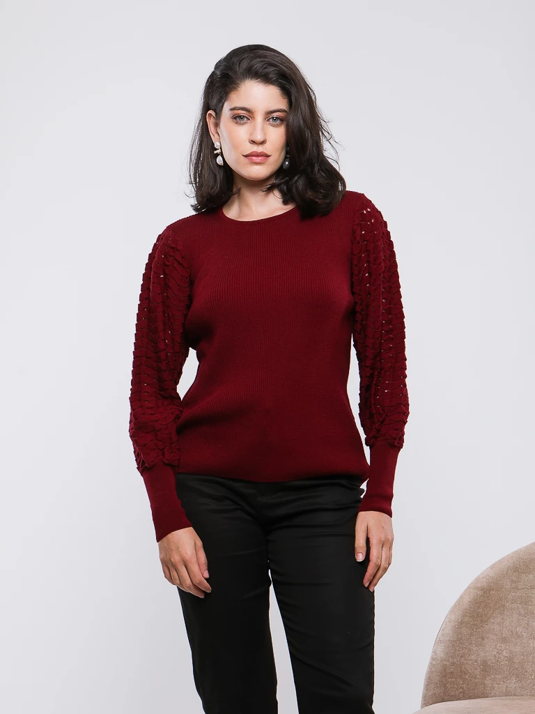 PULL EN MAILLE MANCHES LONGUES