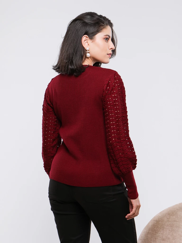 PULL EN MAILLE MANCHES LONGUES