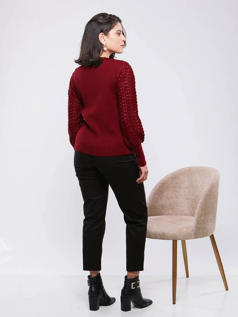 PULL EN MAILLE MANCHES LONGUES