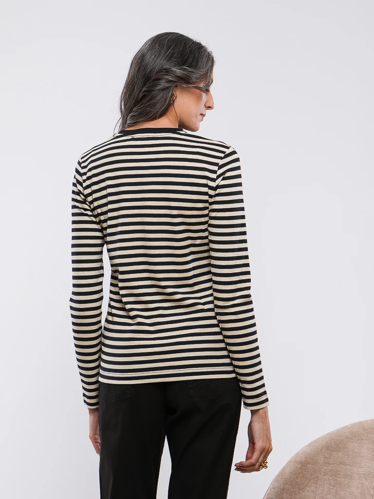 T-SHIRT A RAYURES ET MANCHES LONGUES