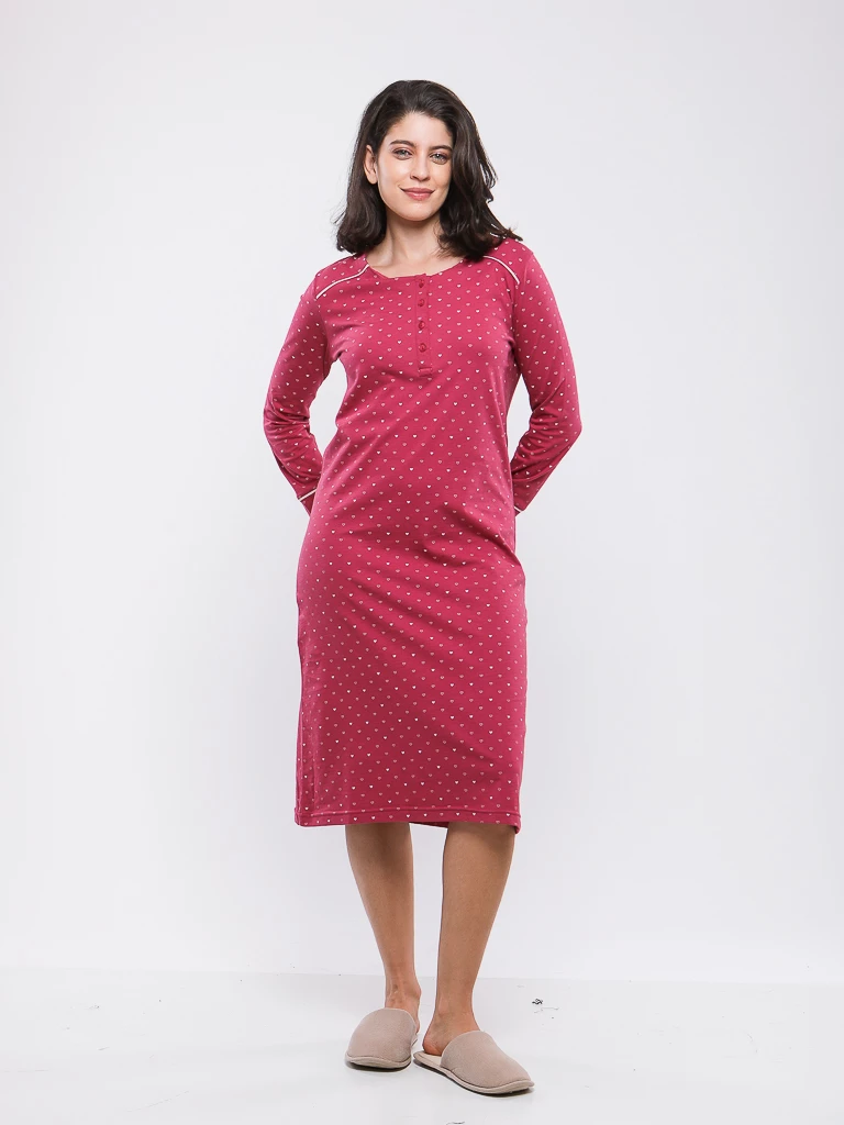 CHEMISE DE NUIT IMPRIME CŒUR