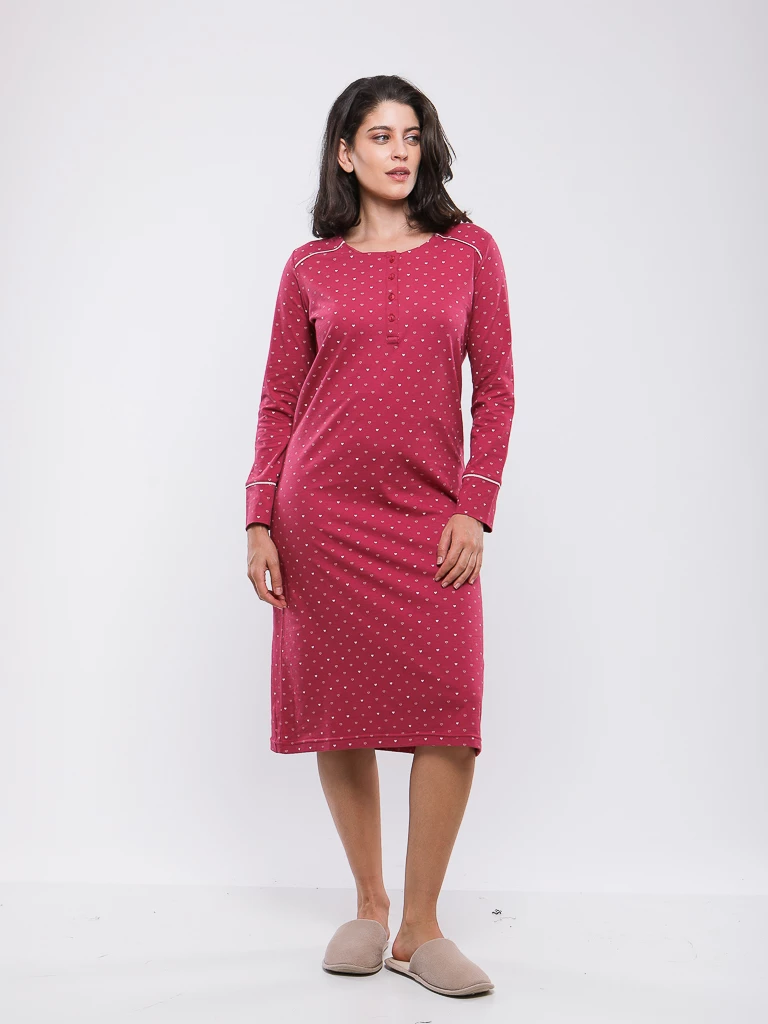 CHEMISE DE NUIT IMPRIME CŒUR