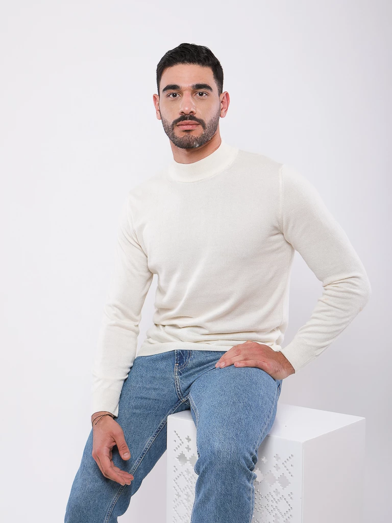 PULL MAILLE A COL CHEMINEE