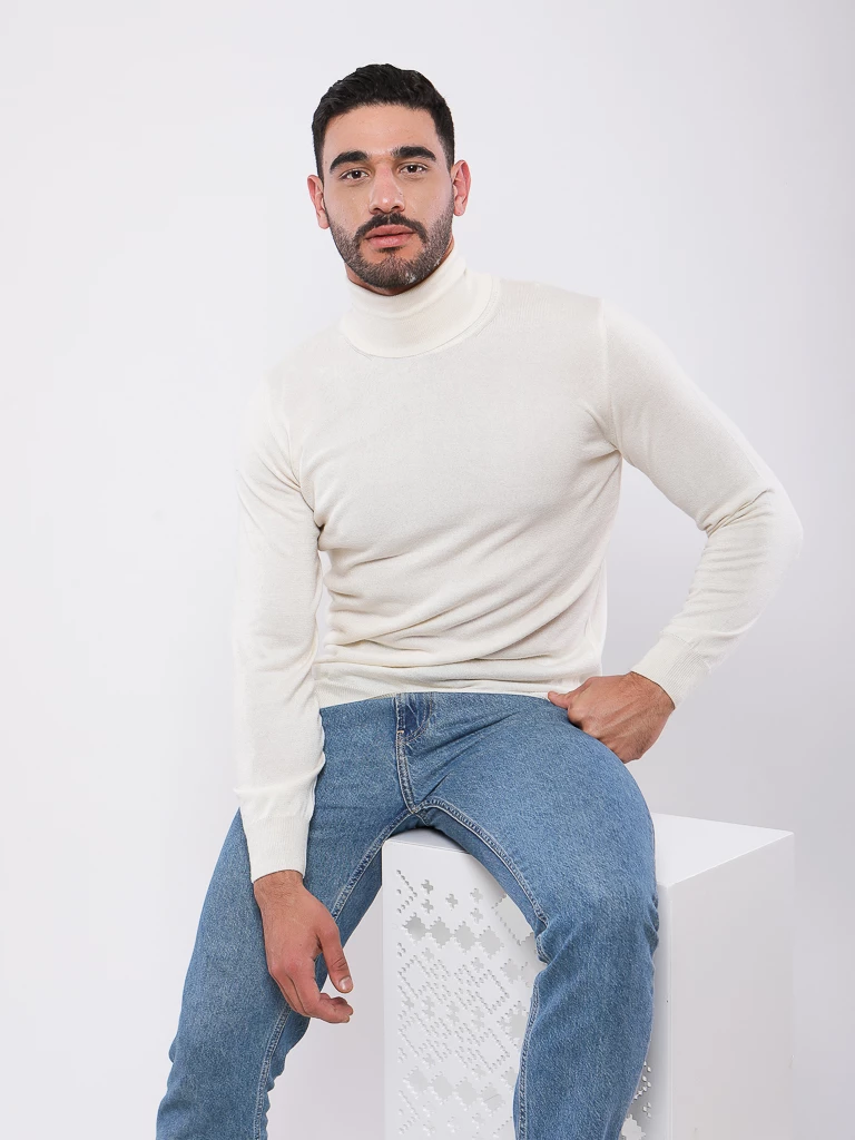 PULL EN MAILLE COL MONTANT