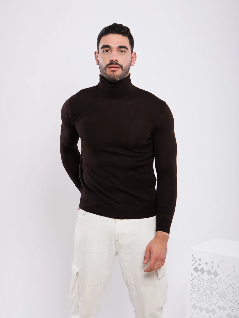 PULL EN MAILLE COL MONTANT