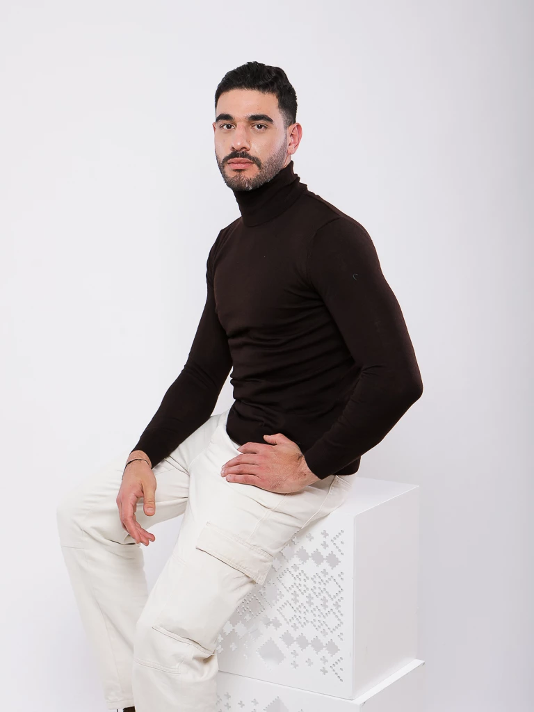 PULL EN MAILLE COL MONTANT