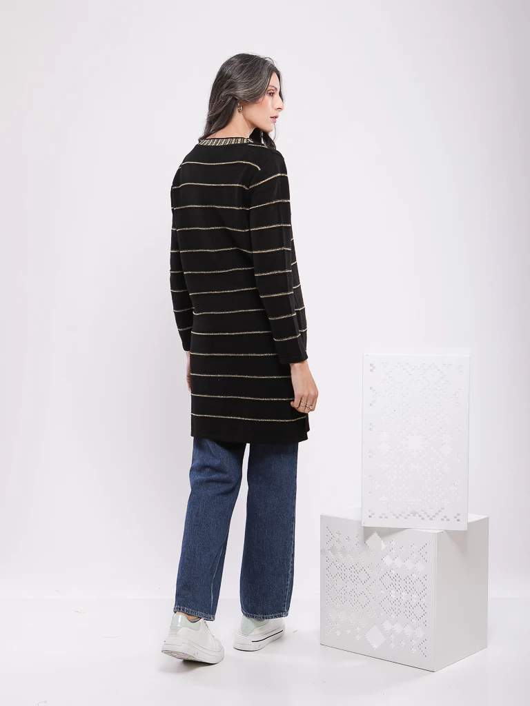 PULL EN MAILLE RAYÉE MANCHES LONGUES